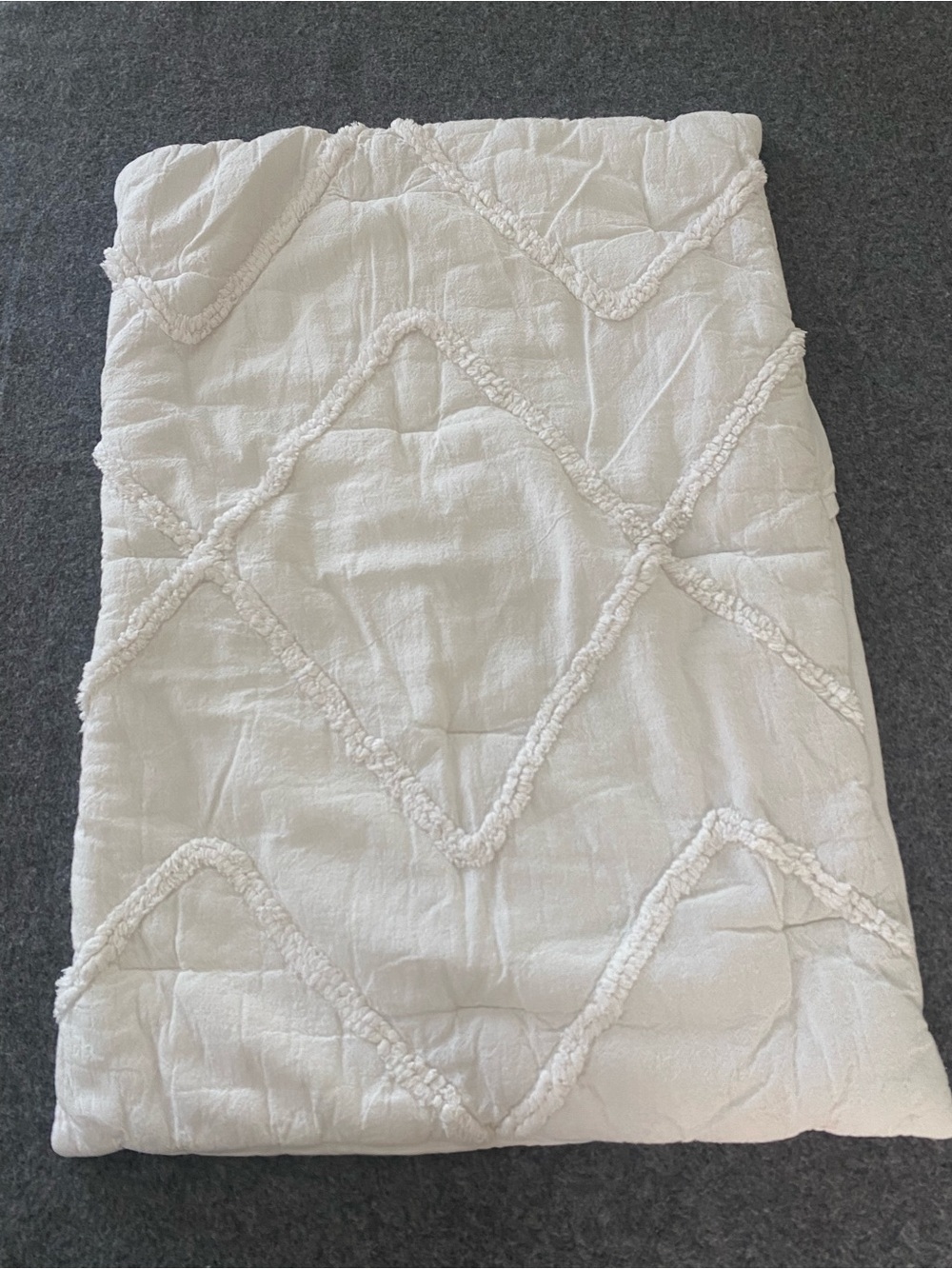 Pottery Barn Teen Ashlyn White Cotton Standard Pillow Sham 26x20 in Minimalist